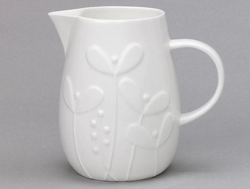 Plum Extra Large White Bone China Jug