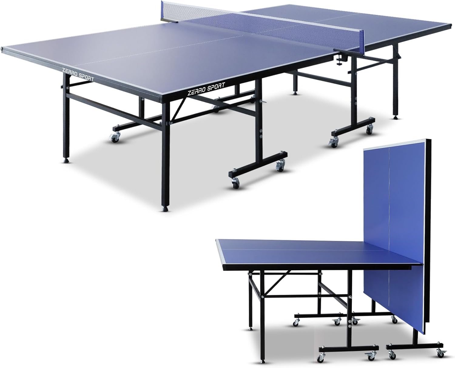 ZERRO Tavolo Ping Pong Pieghevole Interno, MDP spesso 15 mm, 274 * 152.5 * 76cm, Dimensioni Standard Internazionali, con Rete