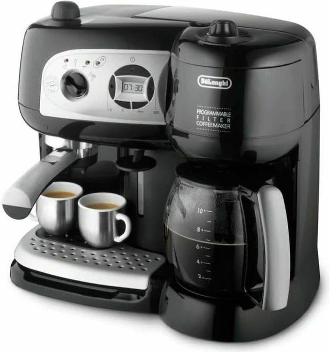 BCO264 Delonghi BCO264.1 Espresso con Pompa e Macchina da caffè, 10 Tazze, 220 V (Non per Gli Stati Uniti), 2 Cups, Acciaio Inossidabile, Nero