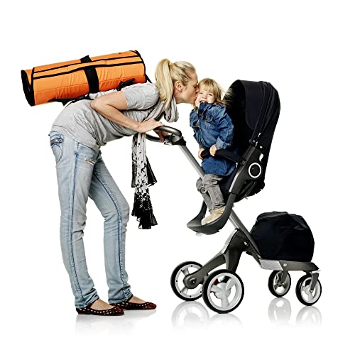 Stokke PramPack, Nero e arancione   Protegge il passeggino durante i viaggi   Leggero   Si ripone arrotolato per un minimo ingombro   Si adatta a quasi tutti i passeggini sul mercato : Prima infanzia
