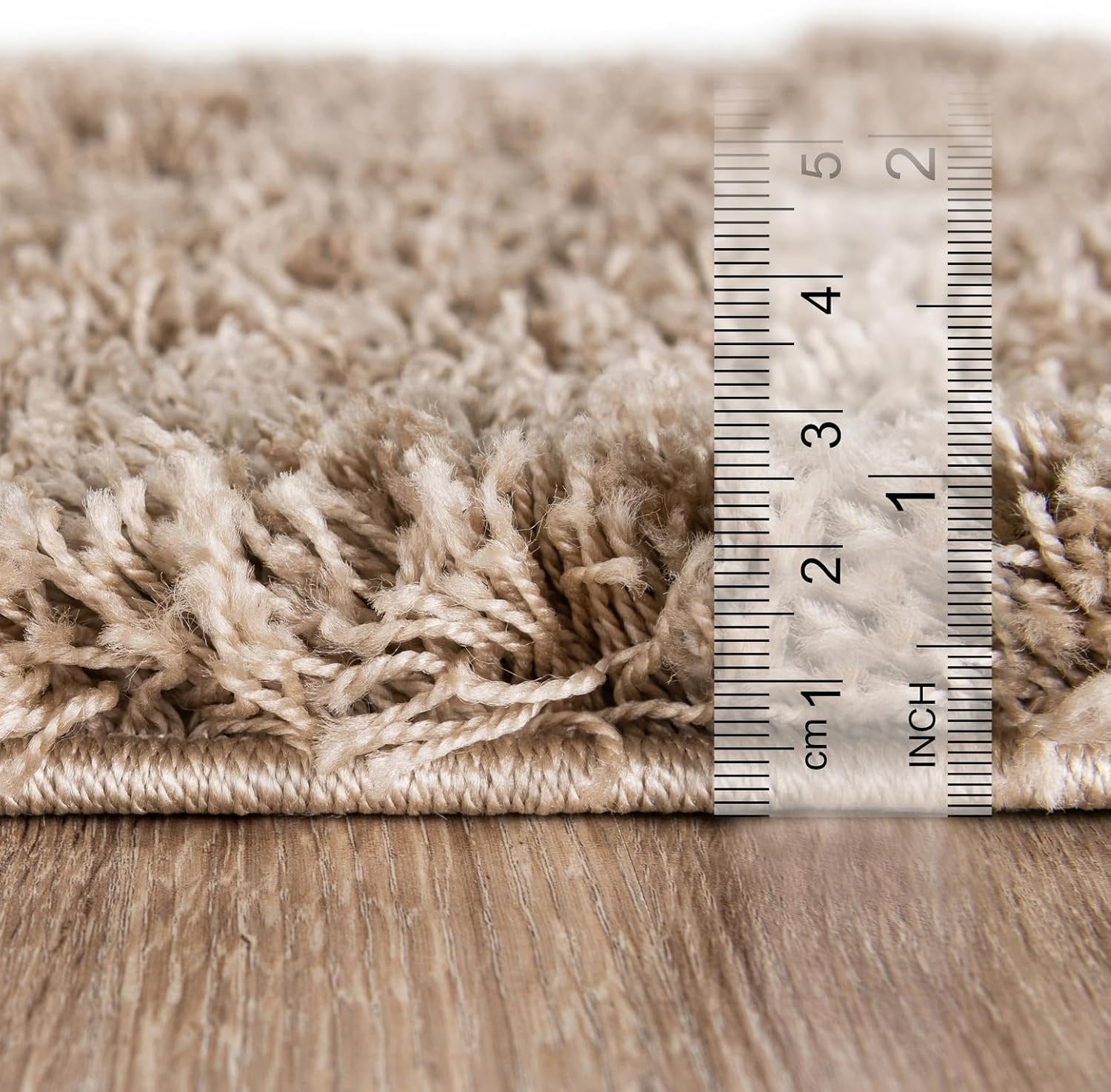 Unique Loom Solid Shag Collection Area Rug (9' x 12' Rectangle, Taupe)