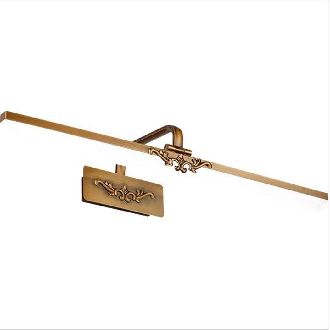 Badezimmer-Waschtischleuchte, LED-Frontspiegelleuchte, Make-up-Beleuchtungskörper, Badezimmer-Wandleuchte, wasserdichte, beschlagfreie LED-Spiegelleuchte, Antik-Messing-Bilderleuchte, Kaltweiß, 61