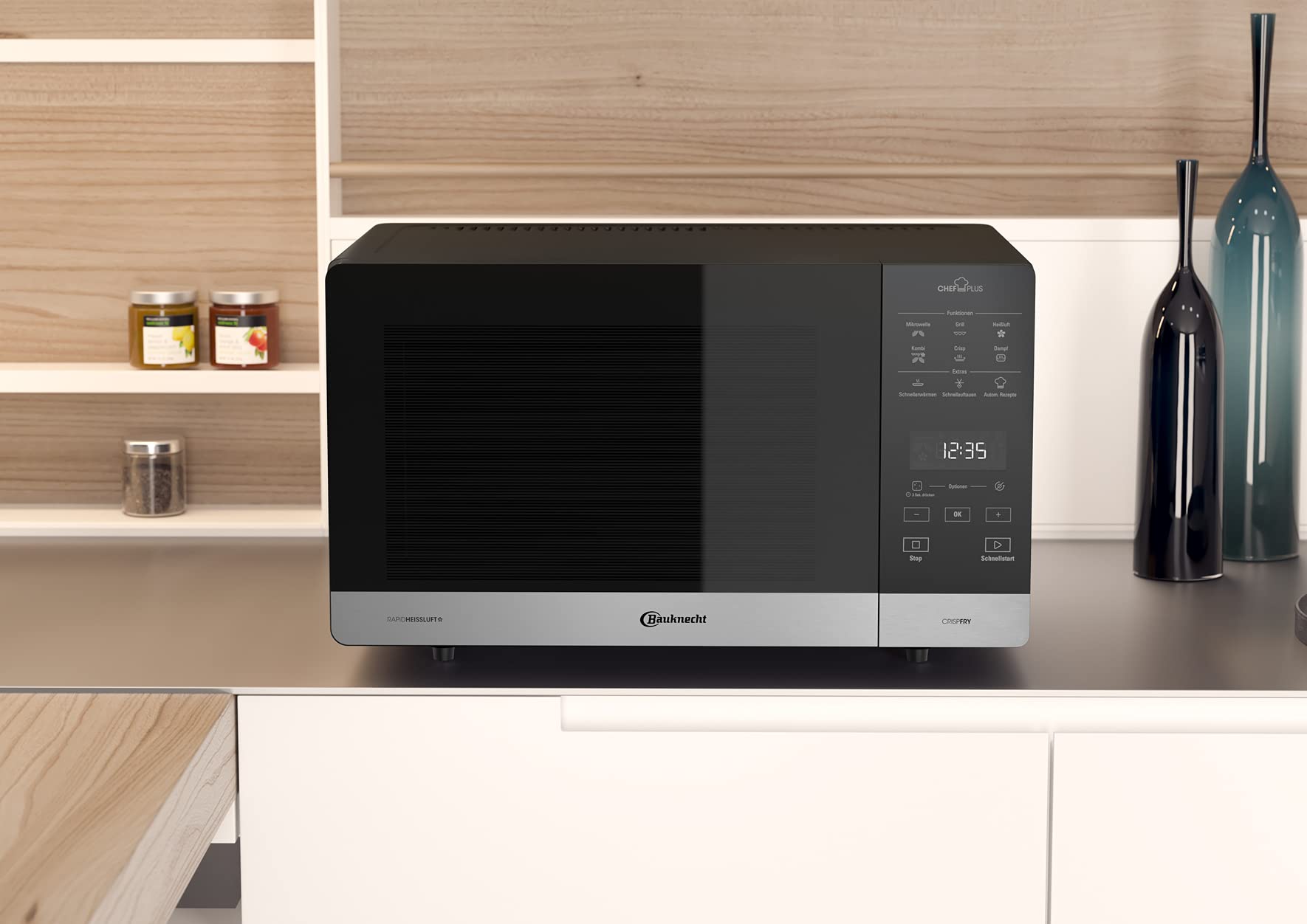 Mikrowelle MW 59 MB mit 25 l Garraum, 800 Watt und 900 Watt Quarz-Grill, freistehend in Schwarz