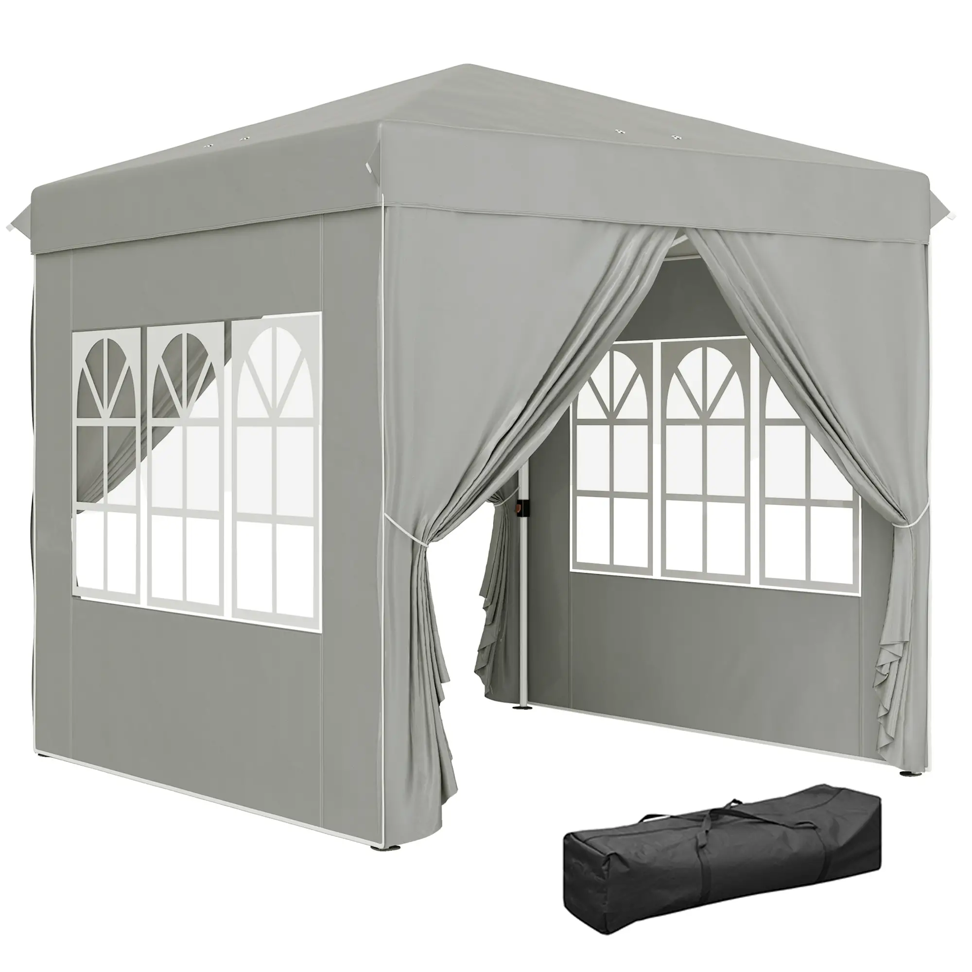 Outsunny vouwpaviljoen 2,5��2,5 m met uv-bescherming en zijwanden
