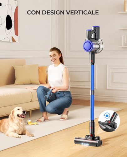 45kPa/550W/60Mins Aspirapolvere Senza Fili Potente Scopa Elettrica Senza Fili con tavoletta aromatica Aspirapolvere Verticale Anti Avvolgimento Aspira Briciole per Pavimenti/Tappeti : Amazon.it: Casa e cucina