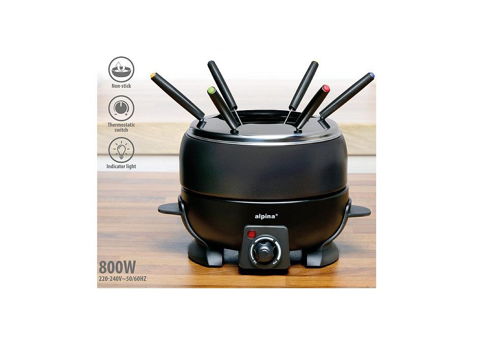 Elektro-Fondue /Elektrisches Fondue Set 800W, 2L, 6 Personen, Käse & Schoko