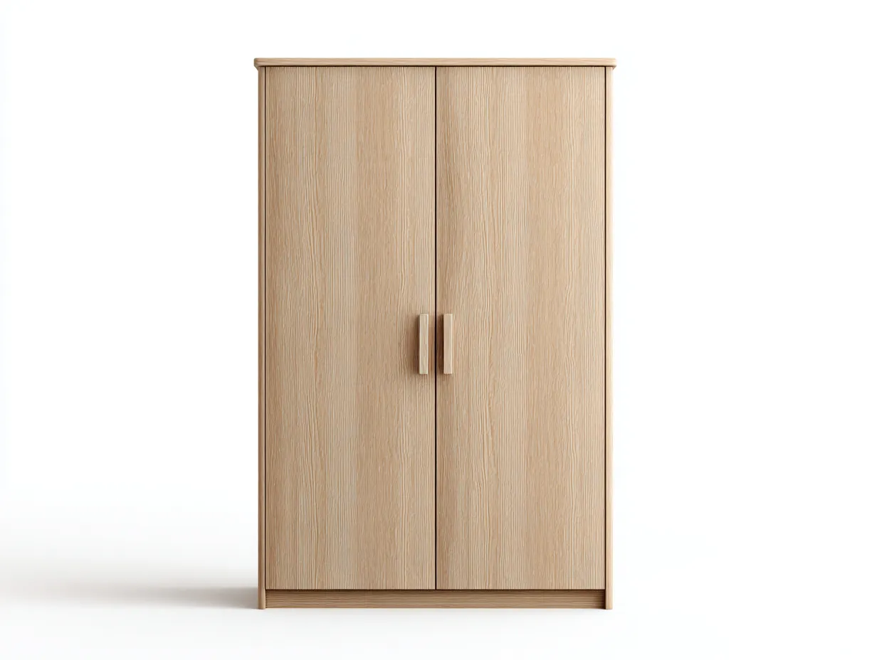 Kleiderschrank mit zwei Türen - Holzwerkstoff - 94 x 56 x 195 cm - Natur - Moderner Stil