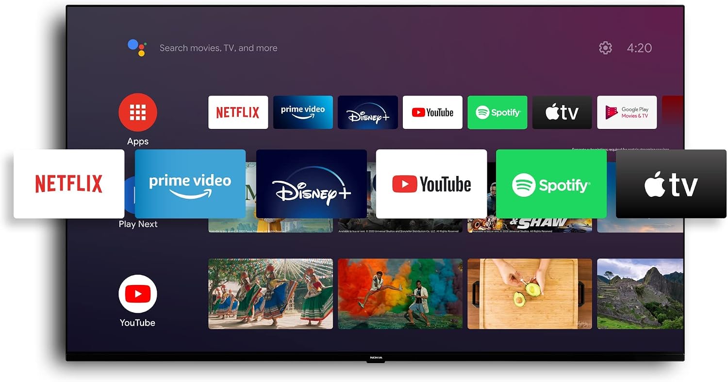 Nokia 32 Pollici (108 cm) HD LED Televisori - Smart Android TV (HD, LED, WLAN, HDR, Triple Tuner DVB-C/S2/T2, Netflix, YouTube, Prime Video, Disney+) - HNA32GV210
