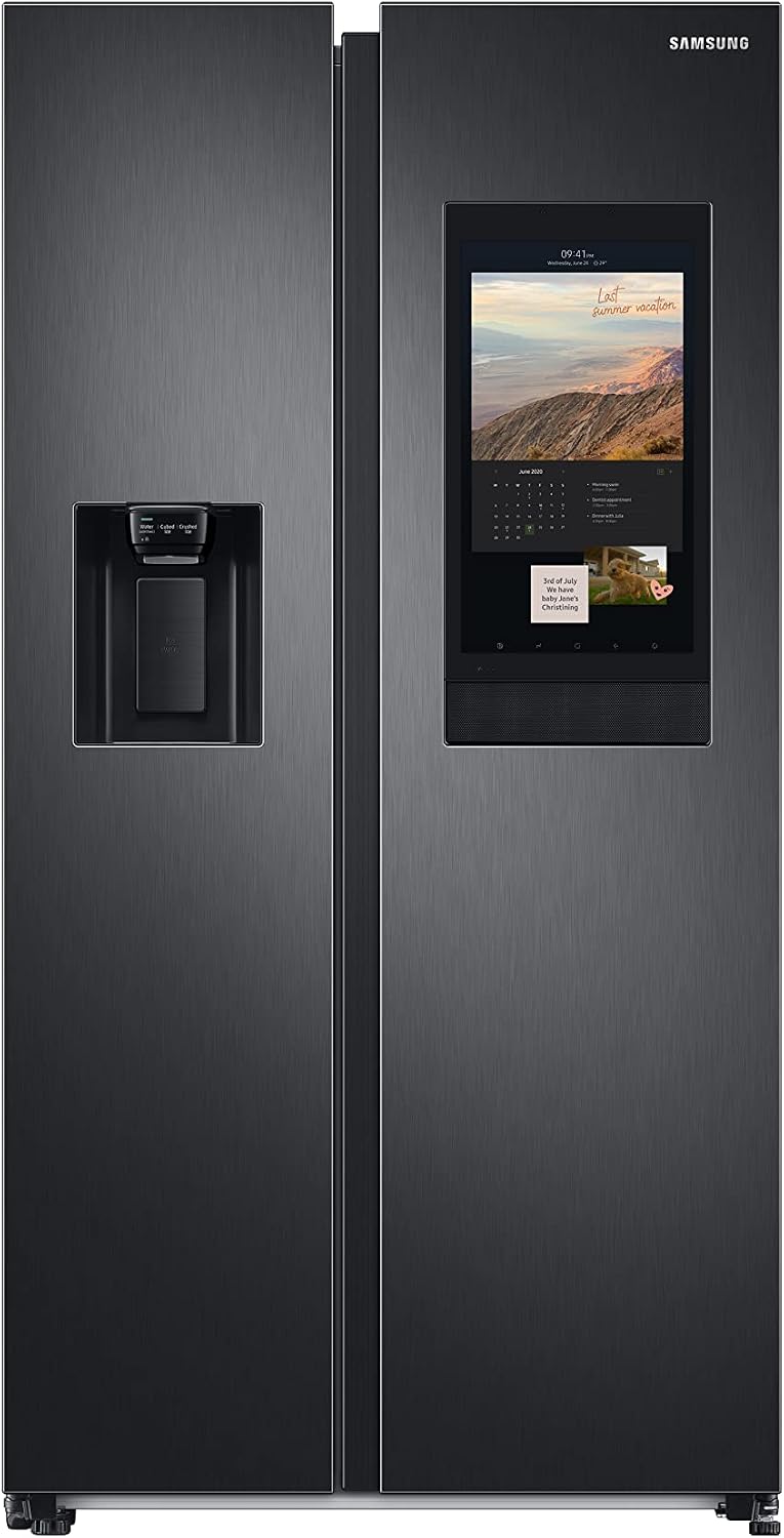 Samsung Frigorifero Side By Side con Family Hub™ RS6HA8891B1/EF, Libera installazione, Dispenser dell'acqua, Twin Cooling Plus™, Wifi, 614L, 91l x 178h x 72p cm