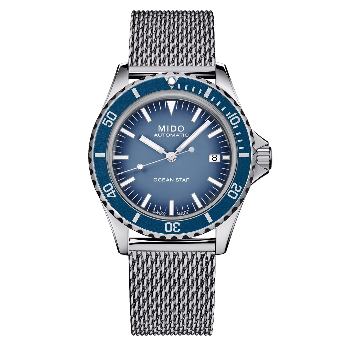 Orologio Mido Ocean Star Tribute azzurro bracciale mesh