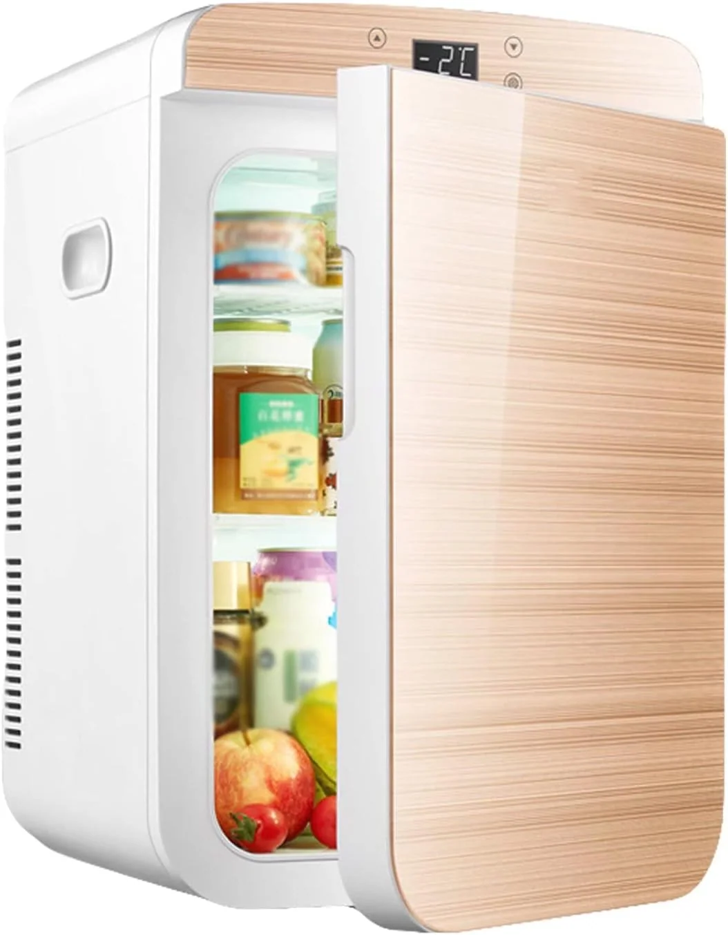 Gefrierschrank, 25 l, 12 V, Weiß, Tragbarer Auto-, Mini-Kühlschrank, kleiner Kühlschrank für Auto und Zuhause mit Touch-Display