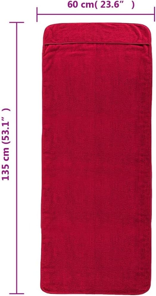 Furniture Select Strandtücher, 4 Stück, Burgunderrot, 60 x 135 cm, Stoff, 400 g/m²
