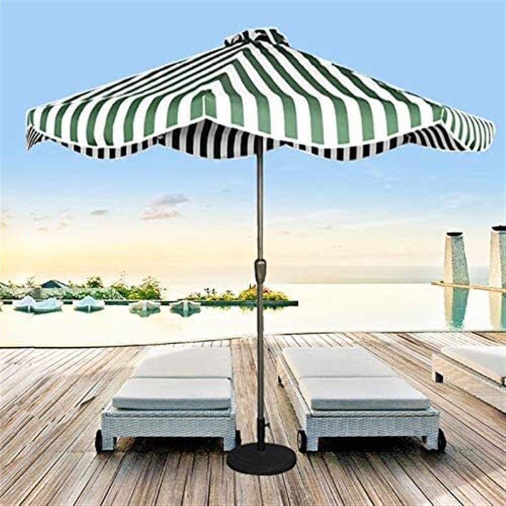 Garten-Sonnenschirme für den Außenbereich, 2,7 m, Sonnenschirm, gestreift, für Garten, Deck, Hinterhof und Pool, Sonnenschutz Uv50+, 5 Farben, ohne Sockel good