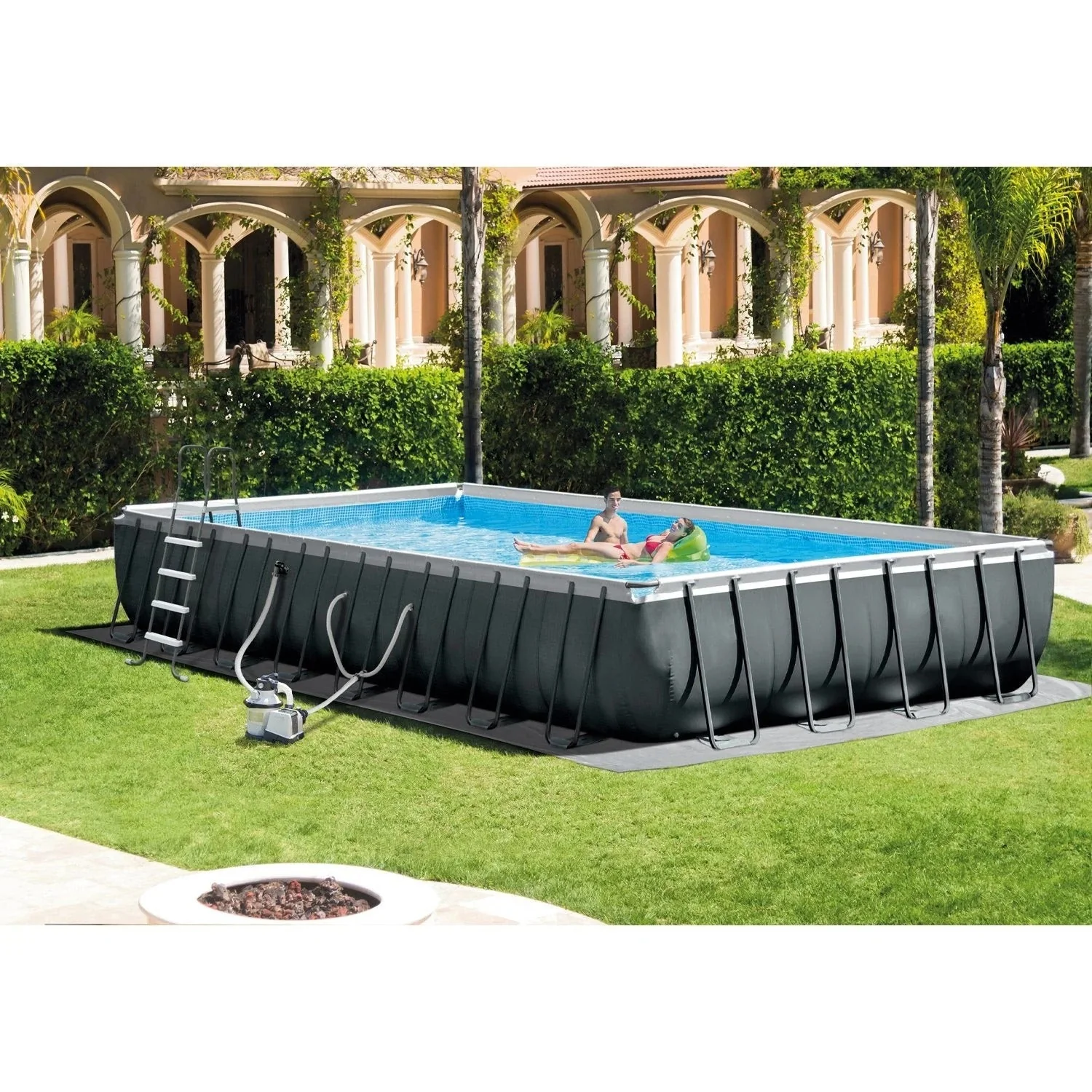 Rectangular Ultra XTR Frame Pool (9.75 m x 4.88 m x 1.32 m) with pump