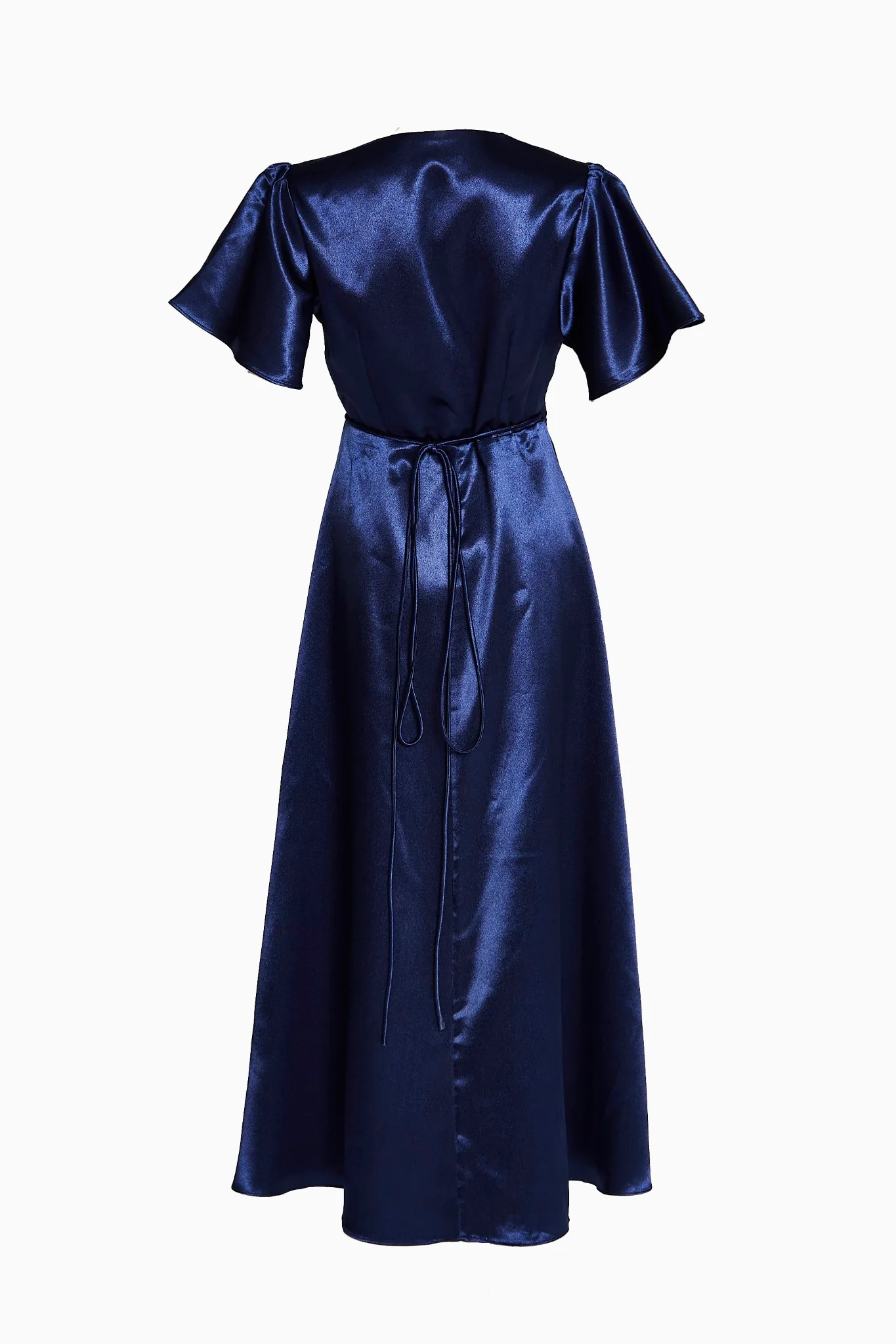 Serena Navy Bridesmaid Wrap Midi-Dress