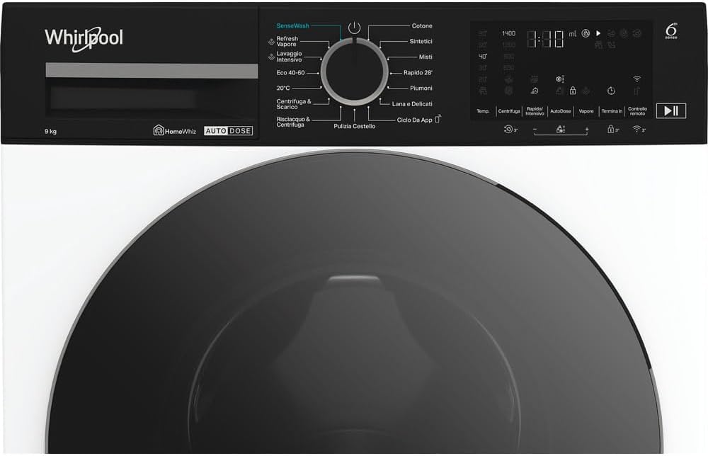 Whirlpool Lavatrice smart connessa con WiFi - WPM 911W ADS IT - SenseWash