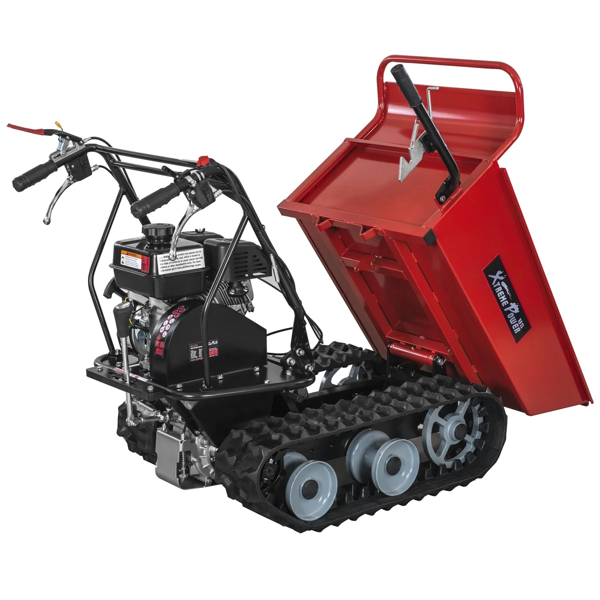 XtremepowerUS Track Barrow, 660lb Loading Capacity, 6.5HP Kohler, Gas Powered Wheelbarrow