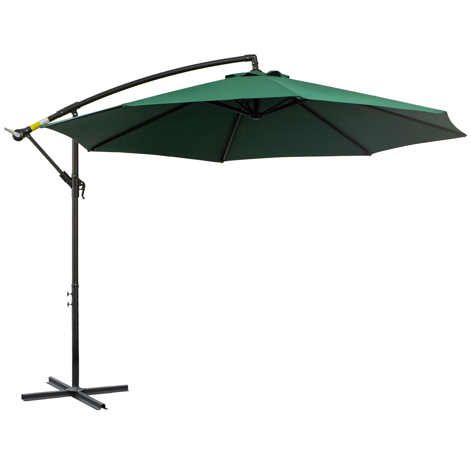 Outsunny Sonnenschirm mit Handkurbel Wetterbeständig 3 m x 3 m x 2,5 m XXL Grün