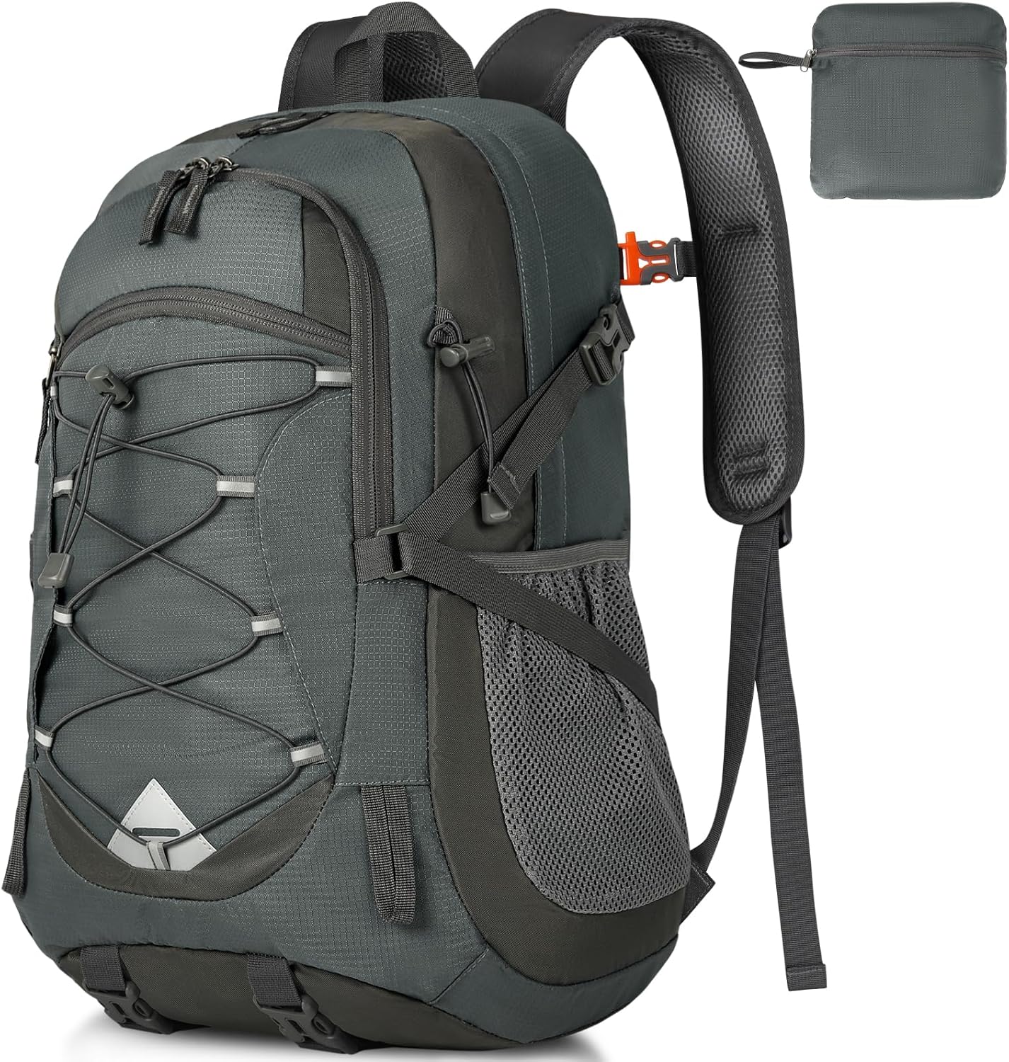 IGOLUMON Zaino Trekking 40 Litri, Zaino Ultraleggero Pieghevole, Impermeabile Zaino da Viaggio per Uomo/Donna, Zaino da Trekking con Strisce Riflettenti, Zaino Montagna per Escursionismo Campeggio