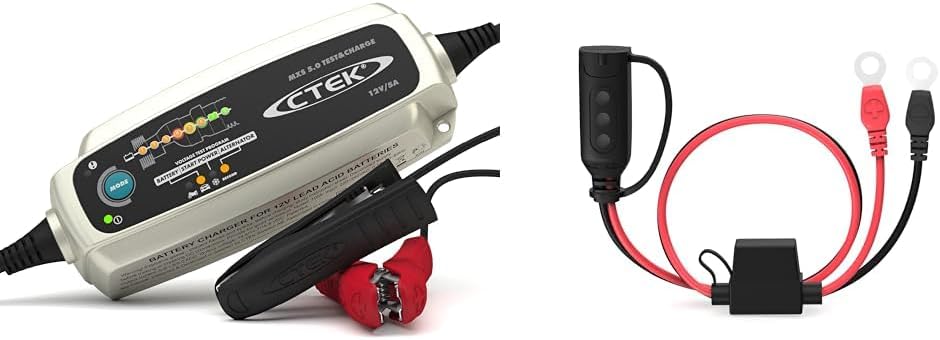 CTEK Ladegeräte, 12 V, Grau, MXS 5.0 Test & Charge, Batterieladegerät, Batteriepfleger & Indicator Eyelet M6