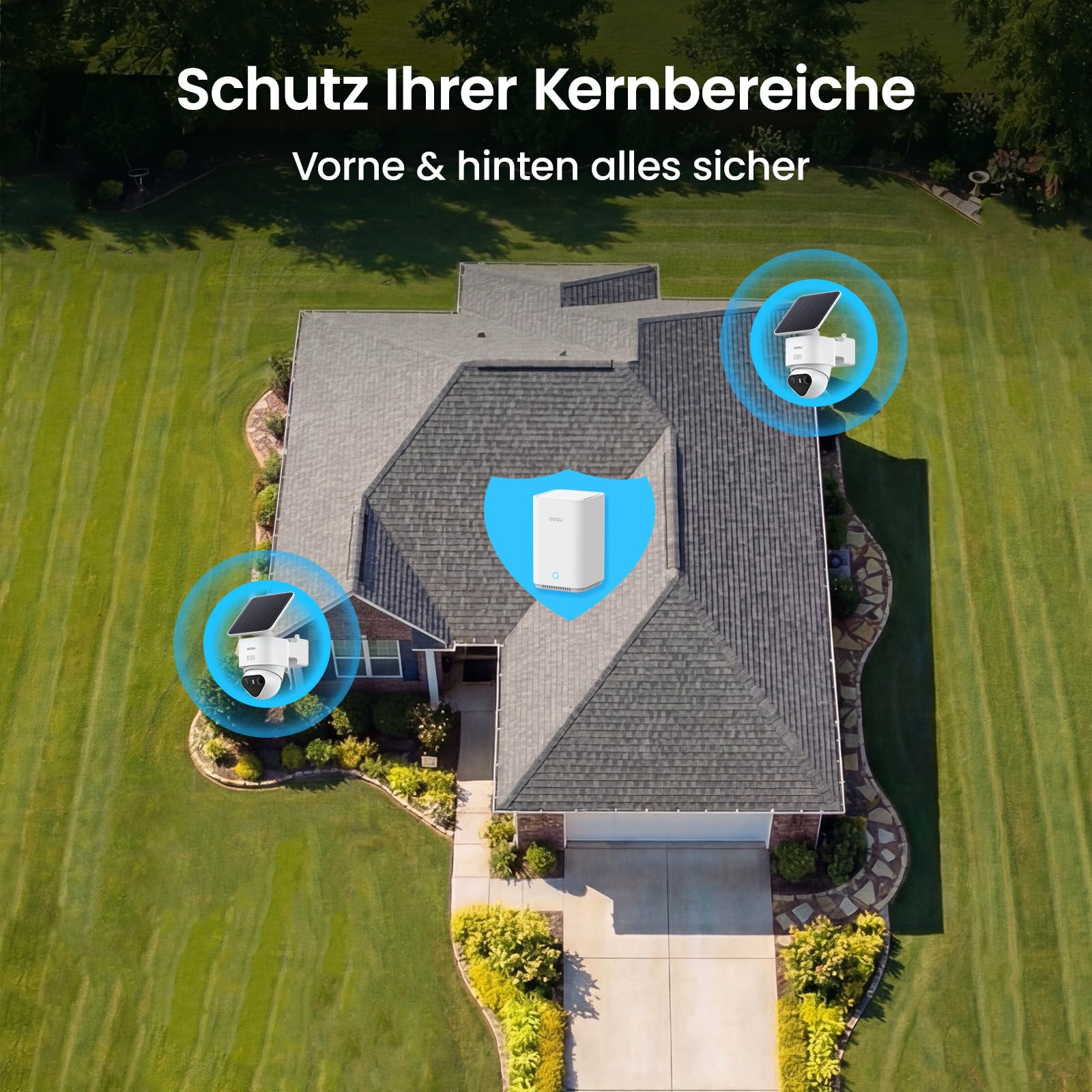 4K Überwachungskamera C9X11 8 MP 360° PTZ Außenkamera Solarbetrieb 9200 mAh Akku TrueColor Nachtsicht Personen- und Tiererkennung
