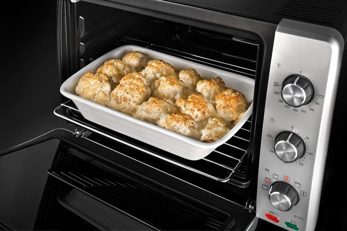 De'Longhi E024752 Sfornatutto Midi Forno Elettrico da 24 Litri con spegnimento automatico e segnale acustico di fine cottura, Friggitrice ad Aria, 7 funzioni cottura, in dotazione 2 griglie + leccarda