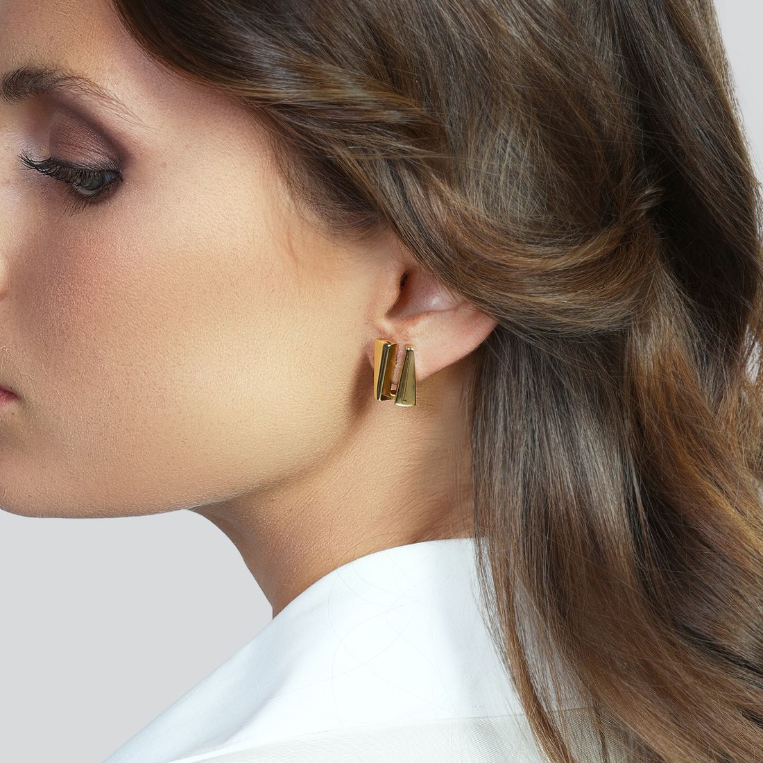 Orecchini Unoaerre a lobo mini dorati Dinamica dorati 2784