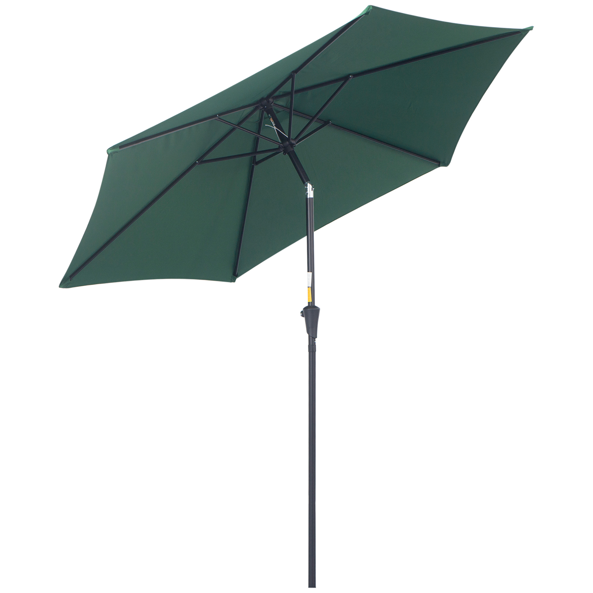 Outsunny Knickschirm Sonnenschirm Gartenschirm Marktschirm mit Handkurbel Alu 180/㎡ Polyester Dunkelgrün ∅2,6 x 2,35 m