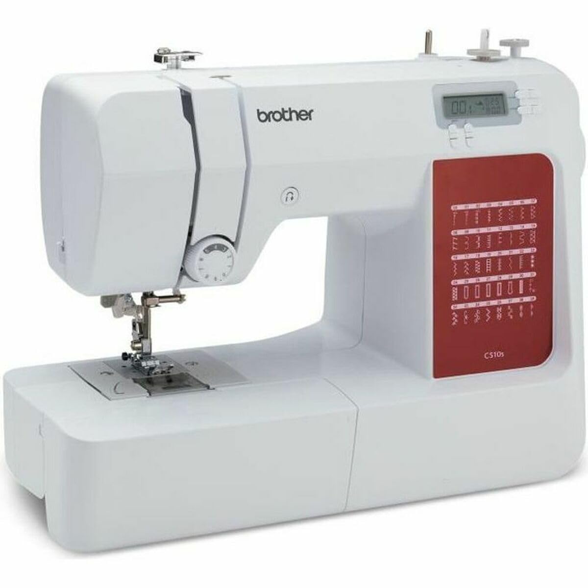 Brother CS10s Classic Computernähmaschine mit 40 Stichen, Weiß Rot, kompakt und ideal für Anfänger
