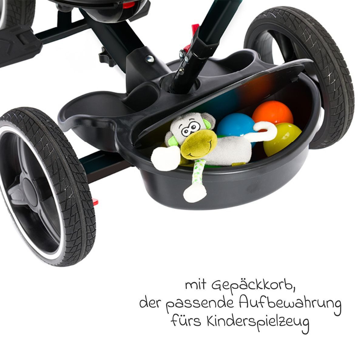 Dreirad-Kinderwagen Niki 360 - Schwarz Grün