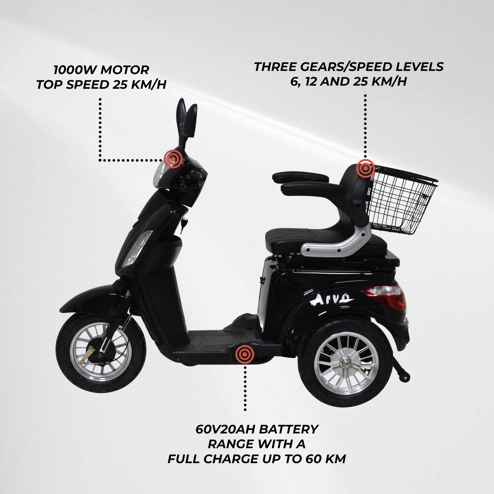 Arvo Seniorenmobil P300 Schwarz