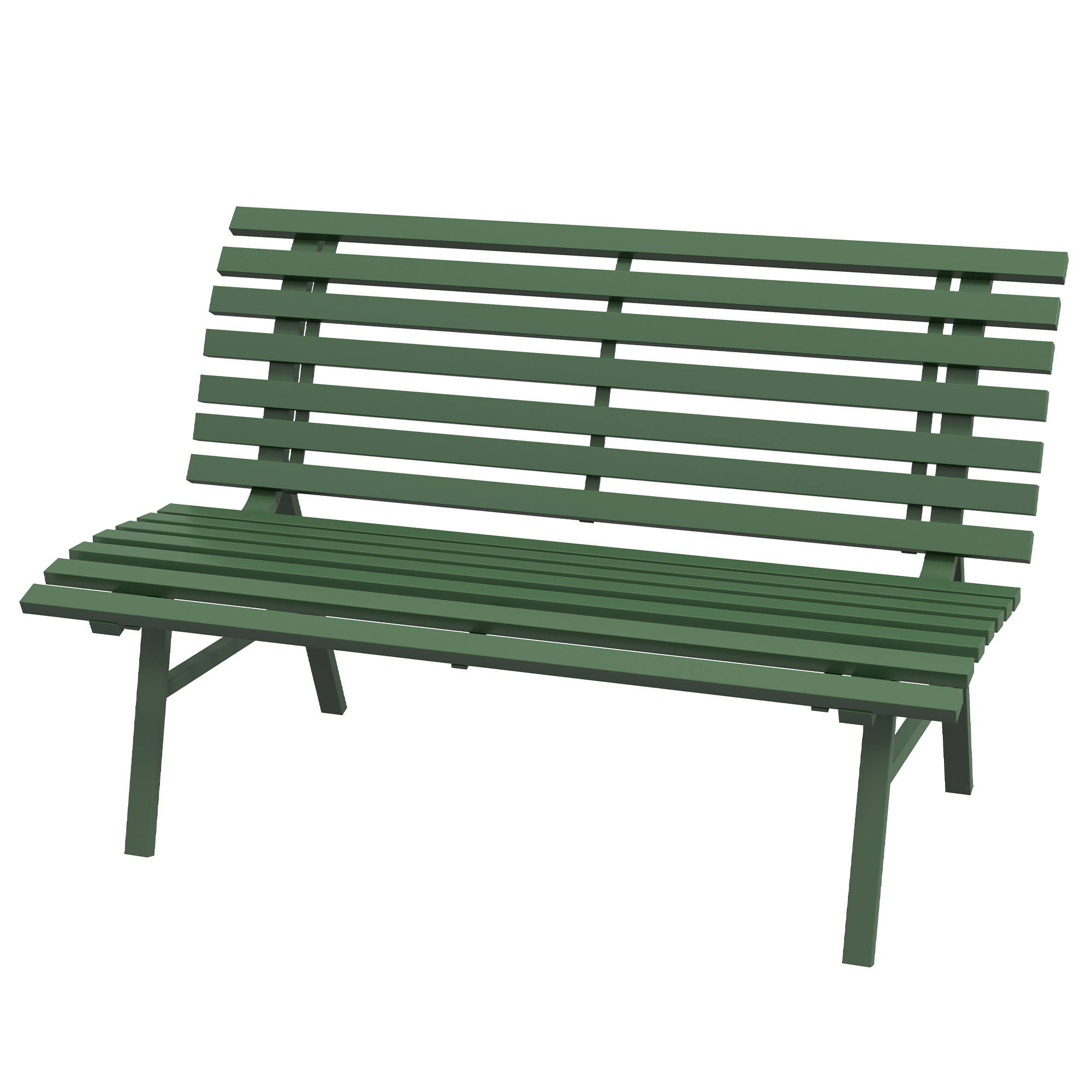 Outsunny Gartenbank Sitzbank Parkbank, Lattendesign, wetterbeständig, Aluminium, 123 x 67 x 79 cm, Grün