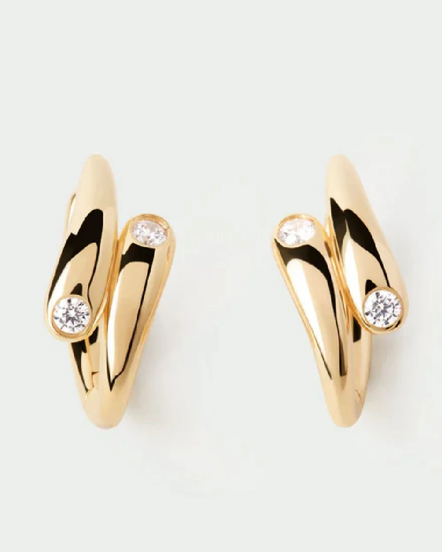 Orecchini PdPaola a cerchio dorati gocce sovrapposte AR01-E04-U