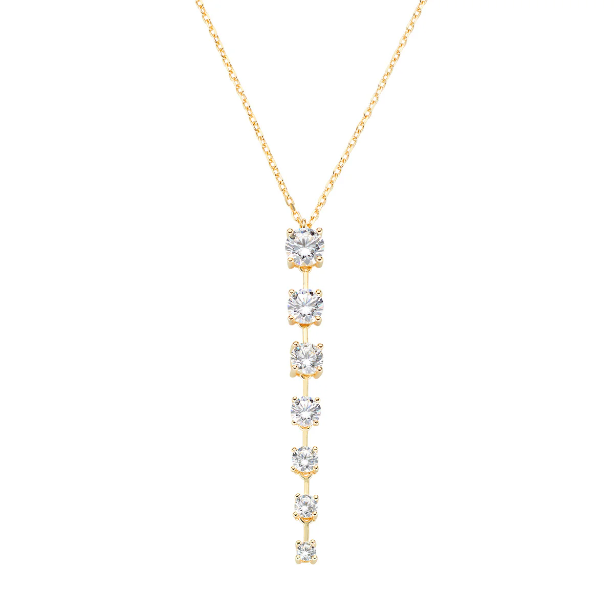 Collana Amen con punti luce in argento dorato giallo e zirconi