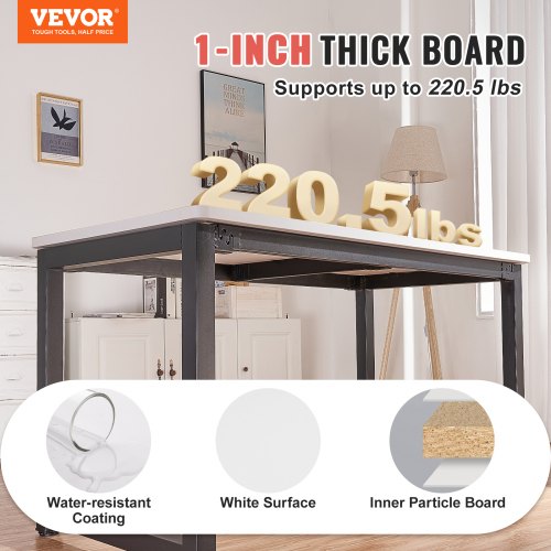 VEVOR Tischplatte 25mm Spanplatte 1397x711mm Holzplatte P2-Material melaminharzbeschichtet Spanholzplatte abgerundete Ecke Schreibtischplatte Ideal für Werkbank Reparaturwerkbank Bürotisch Esstisch