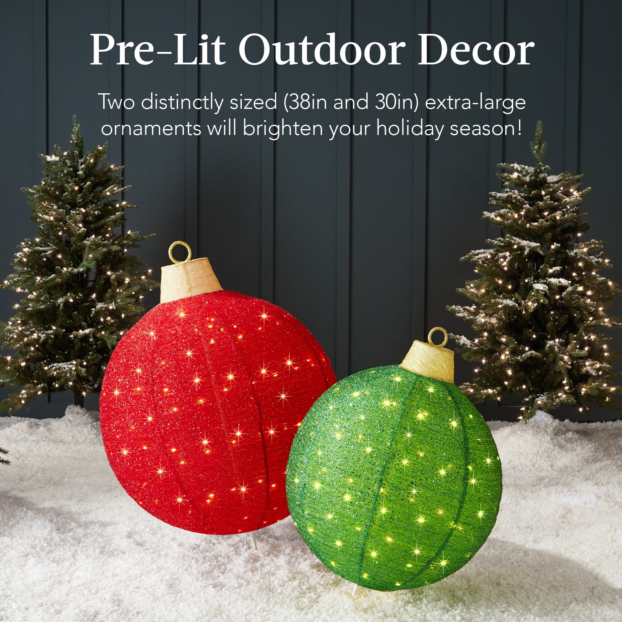 Best Choice Products 2pc LED Pop Up Christmas Ornaments, Weather Resistant Holiday Decor, 180 Lights, Red/Green
