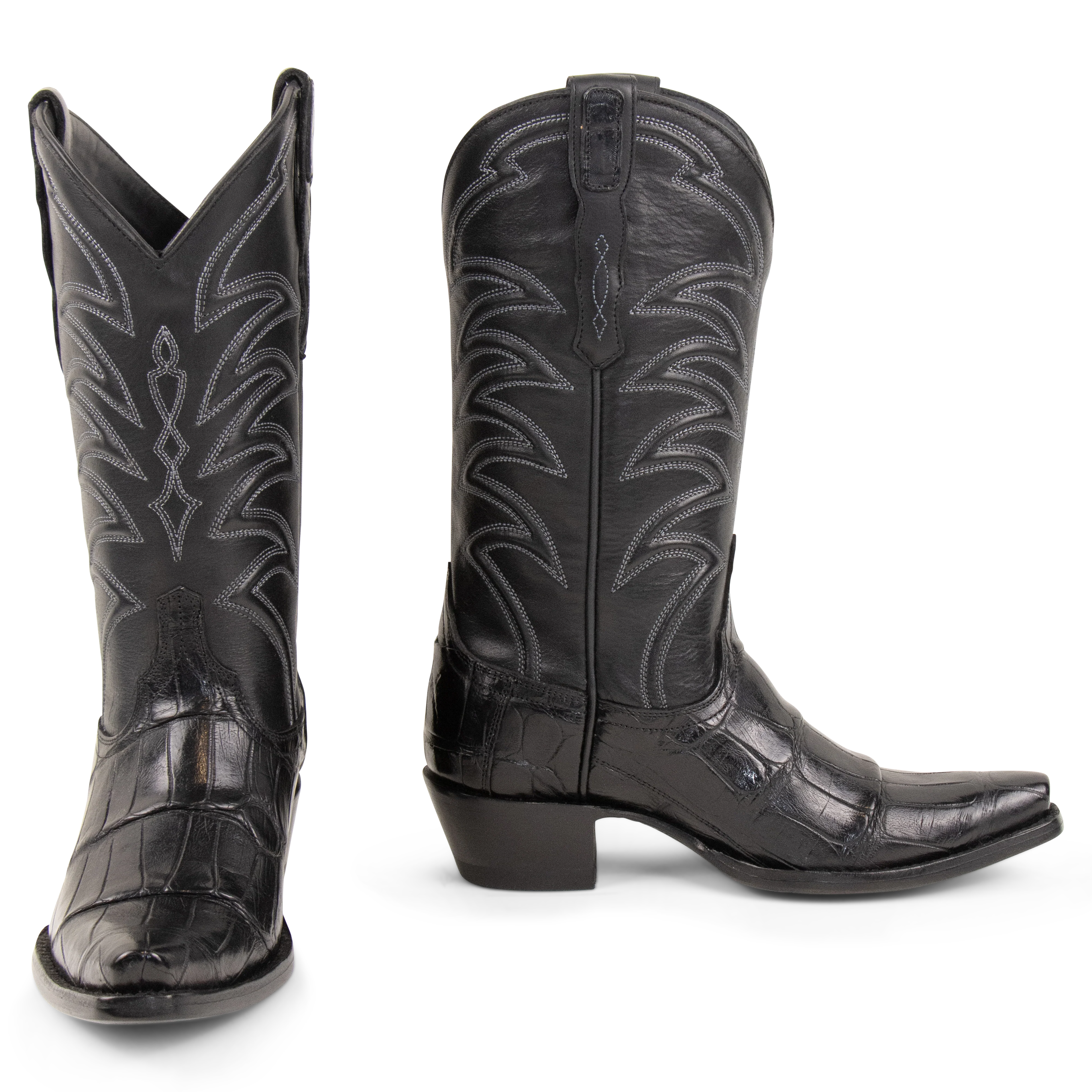 Alligator Black - Pointed Toe