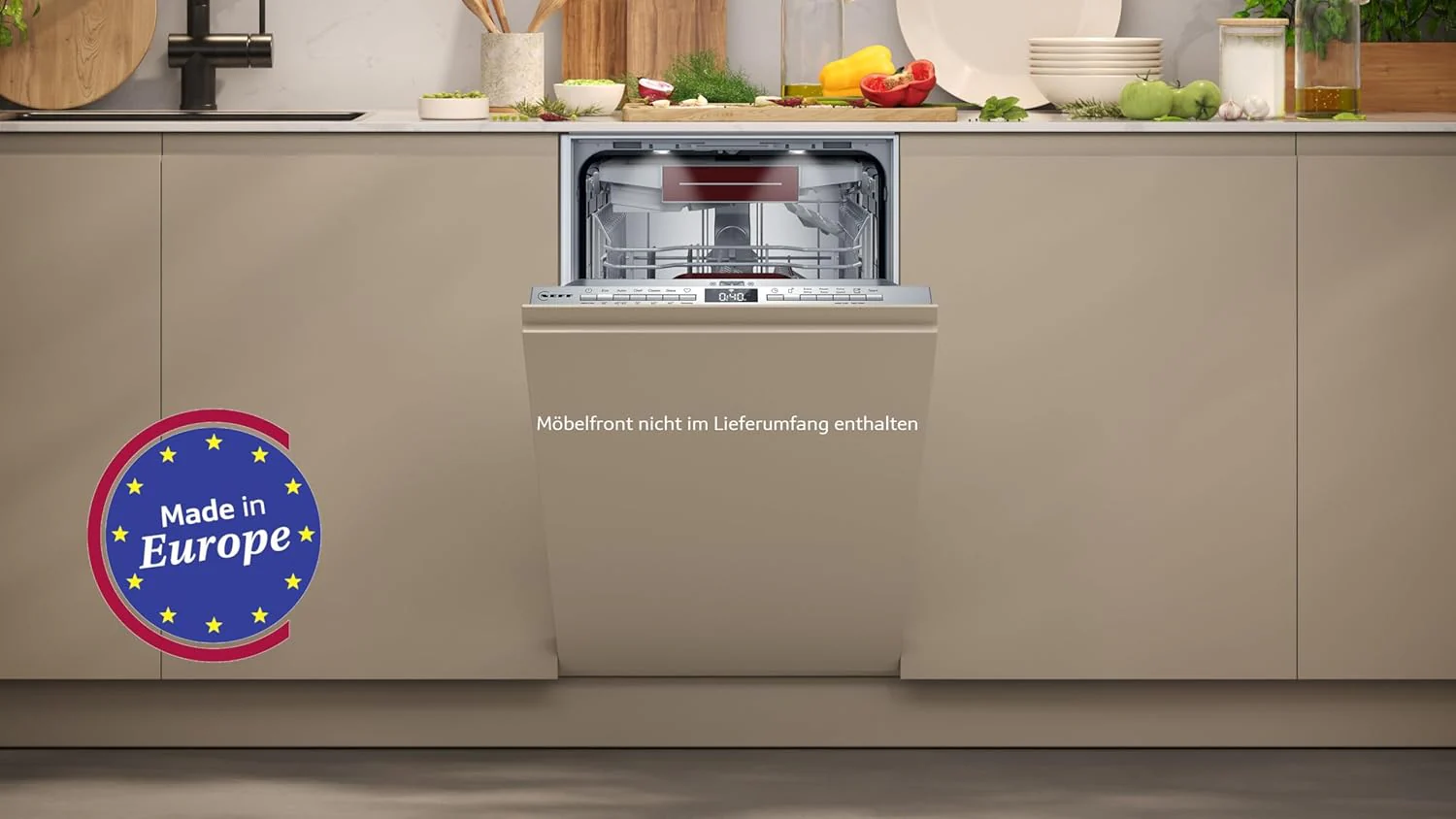 NEFF S157YCX03E, N 70, Smarte volledig ge?ntegreerde vaatwasser, 60 cm, Besteklade, Made in Germany, Zeolith-droging, bijzonder stille vaatwasser, in hoogte verstelbare bovenkorf, sterke sproeidruk