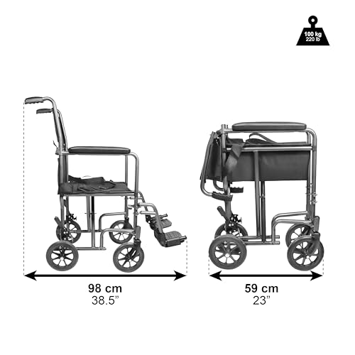 PEPE   Sedia a Rotelle Pieghevole Leggera (Sedia Stretta 38 cm), Sedia a Rotelle Stretta, Sedia a Rotelle da Transito Acciaio, Sedie Rotelle per Anziani Richiudibile, Sedia Rotelle Pieghevole : Amazon.it: Salute e cura della persona