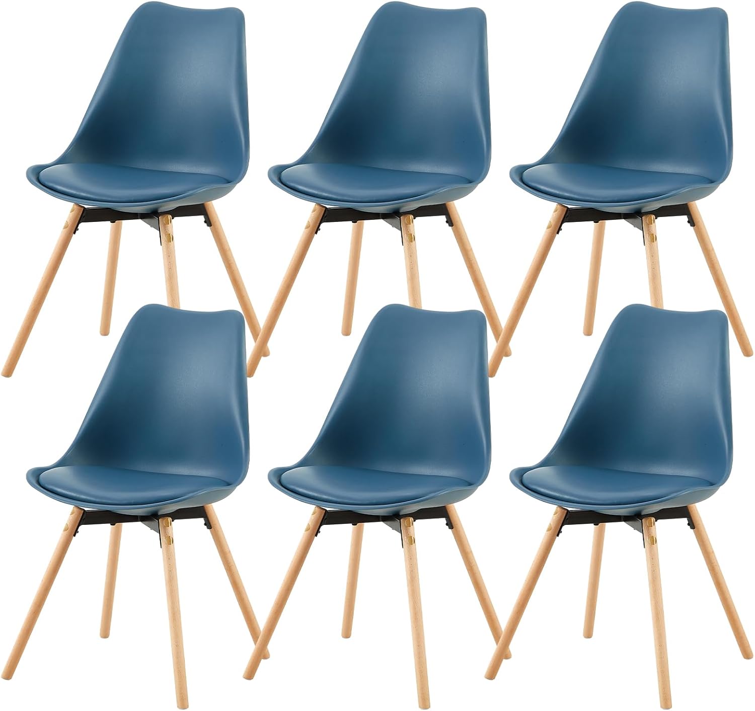 buybyroom Set di 4 sedie imbottite da cucina con seduta in legno massiccio, schienale per sala da pranzo, soggiorno, camera da letto, sala conferenze, kaki