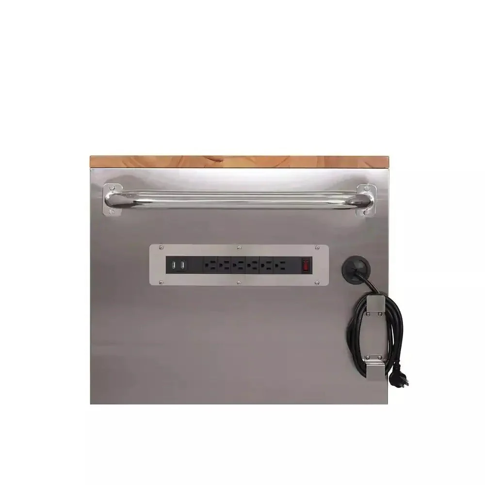 72 inch 18-laden 24 inch D mobiele werkbank met massief houten blad roestvrij staal
