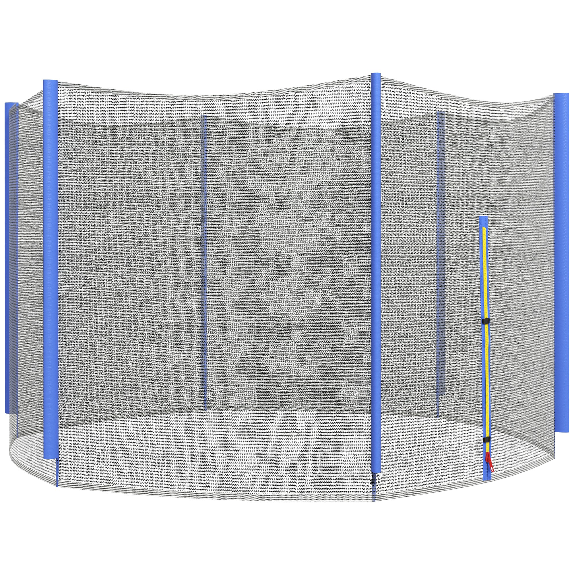 SPORTNOW Trampolin-Sicherheitsnetz mit 6 Stangen und Reißverschlusseingang, aus PE, Ø305x180 cm, Schwarz und Blau