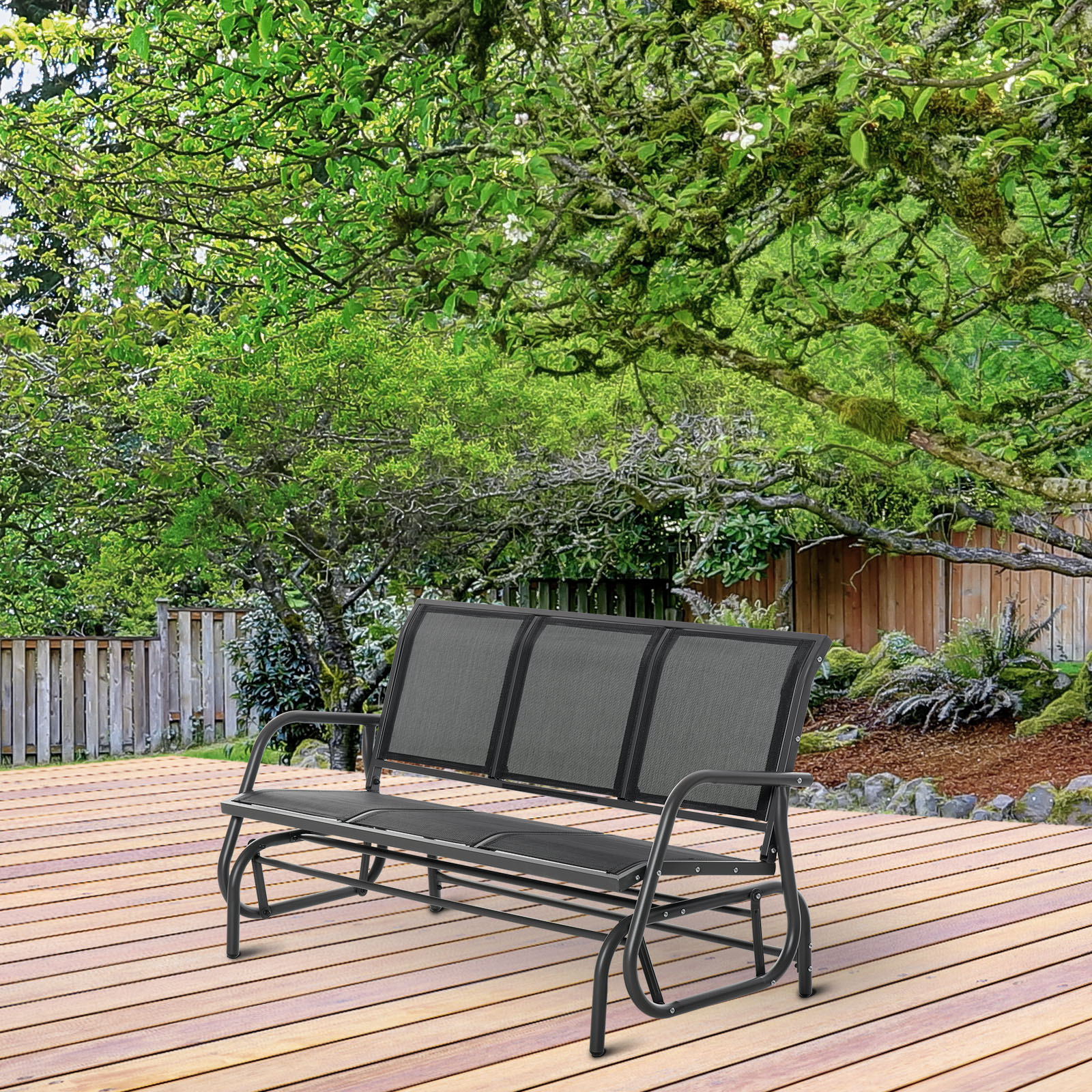 Schommelbank 3-zits tuinbank bank parkbank metaal 151 x 75 x 85 cm