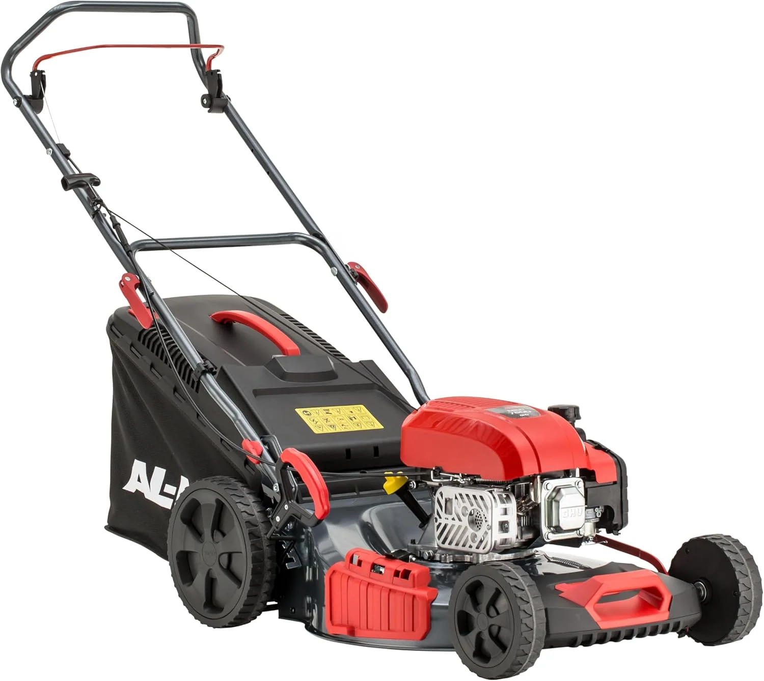 AL-KO Rasenmäher, 1.9 kW, 1200 m, 46 cm, Rot/Schwarz, Benzin- Easy 4.66 P-D, Schnittbreite, Motorleistung, zentrale Schnitthöhenverstellung