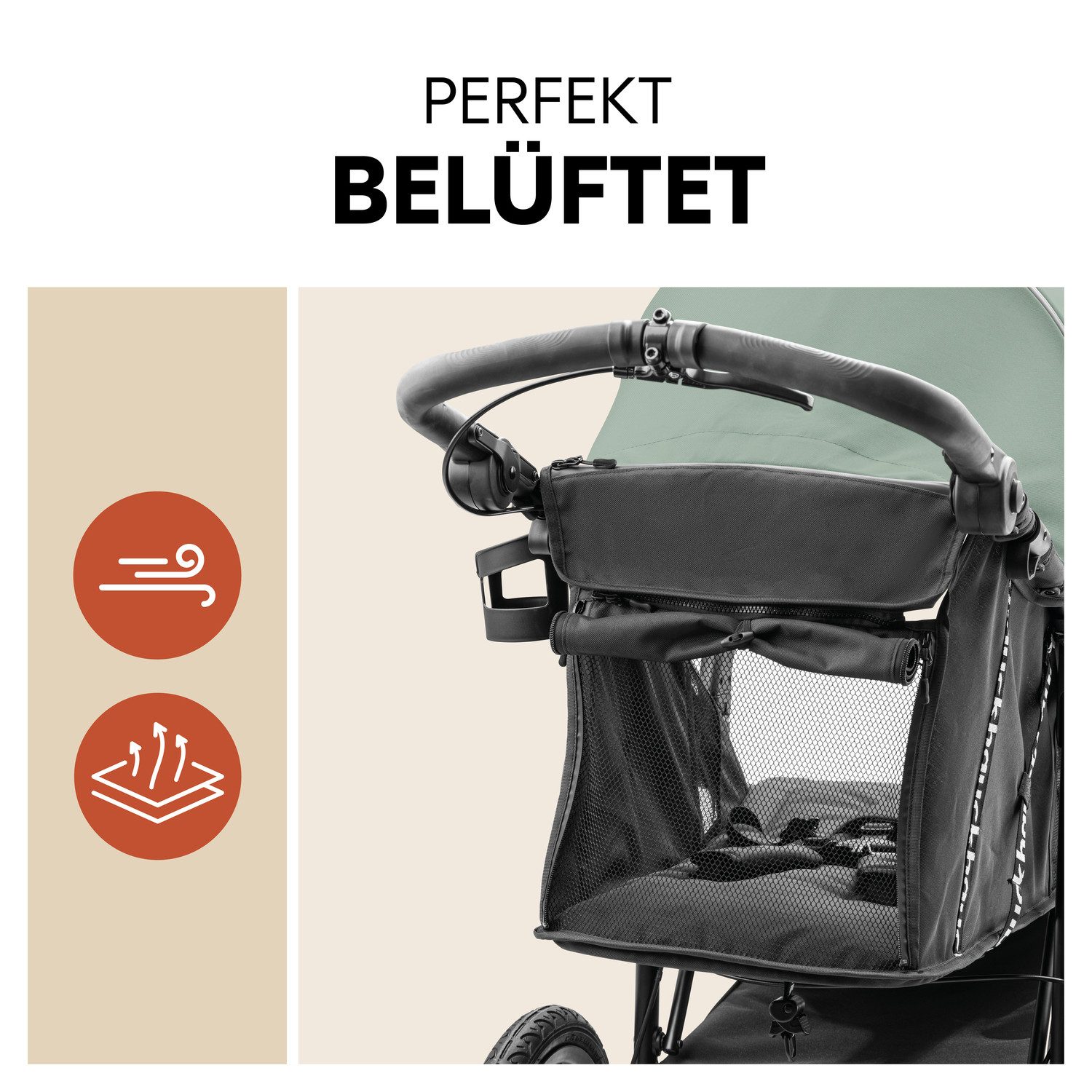 Dreirad-Kinderwagen Runner 3, Jungle Green