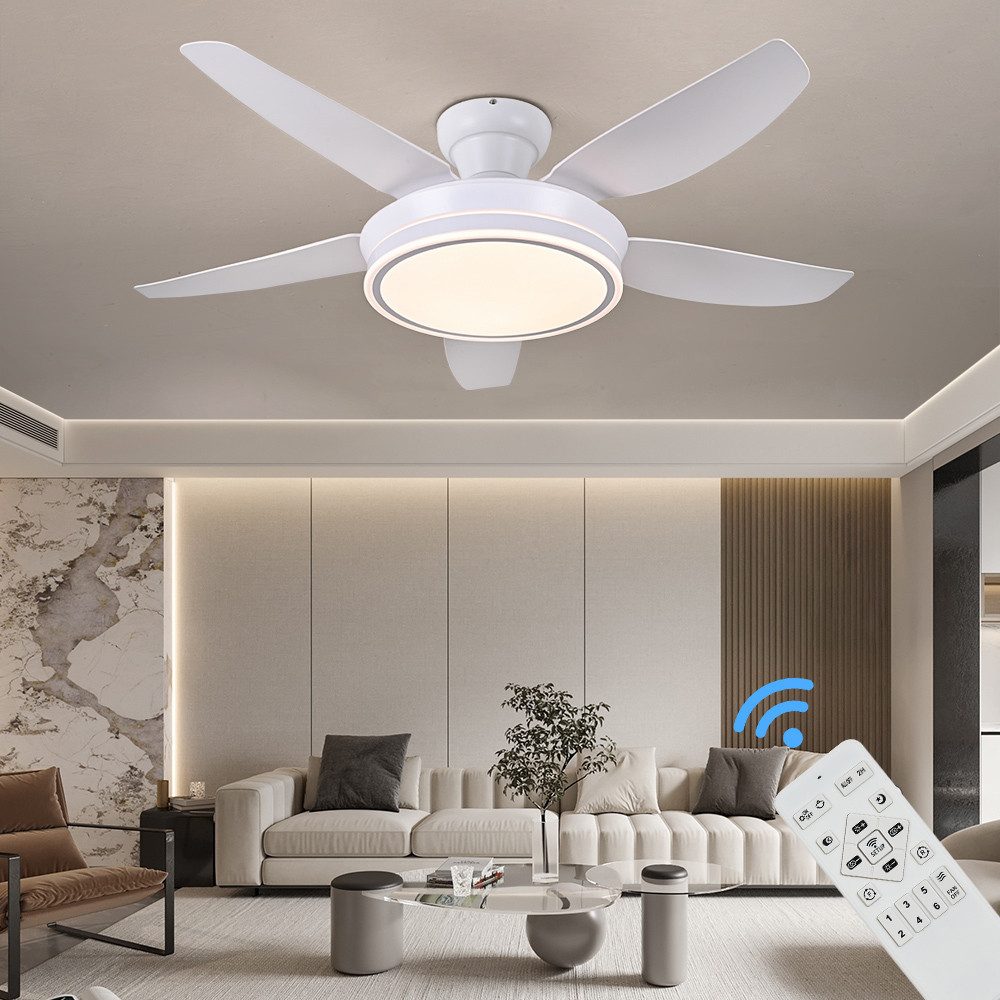 Deckenventilator Deckenventilator LED Beleuchtung 6 Geschwindigkeiten timer 2 Stunden