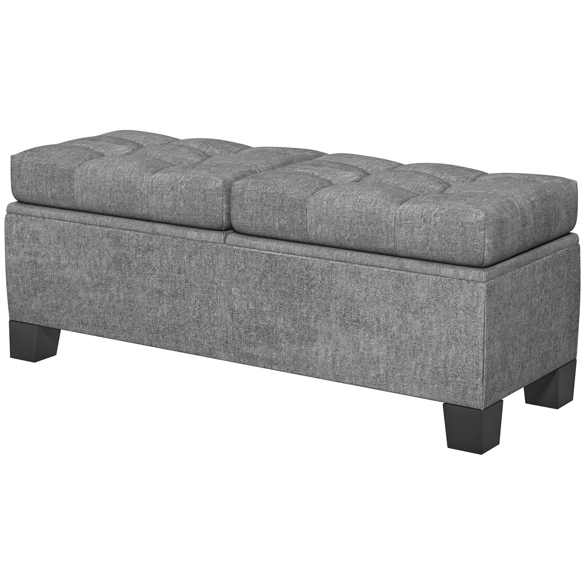 HOMCOM Fondoletto-Aufbewahrungsbank aus Stoff mit gesteppter Polsterung, 116x41x47cm, Grau
