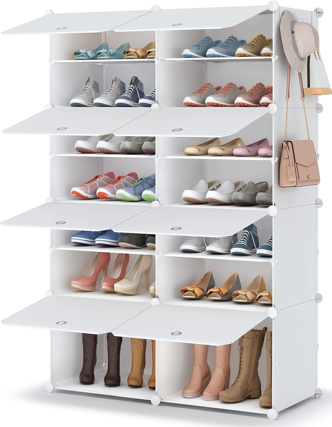HOMIDEC Shoe Rack, 7 Levels Shoe Rack 28 Pairs Shoe Rack Closet, Shoe Rack for Entrance Living Room, Bedroom