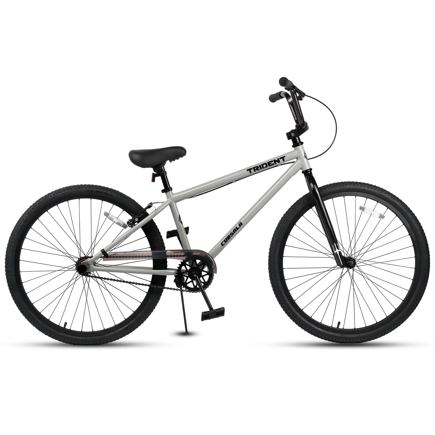 cubsala 24 Inch BMX Race Bike Trident Bicycles Beginner-Level to Advanced Riders with 2 Pegs Trick Cycling and Professional Riding, Black