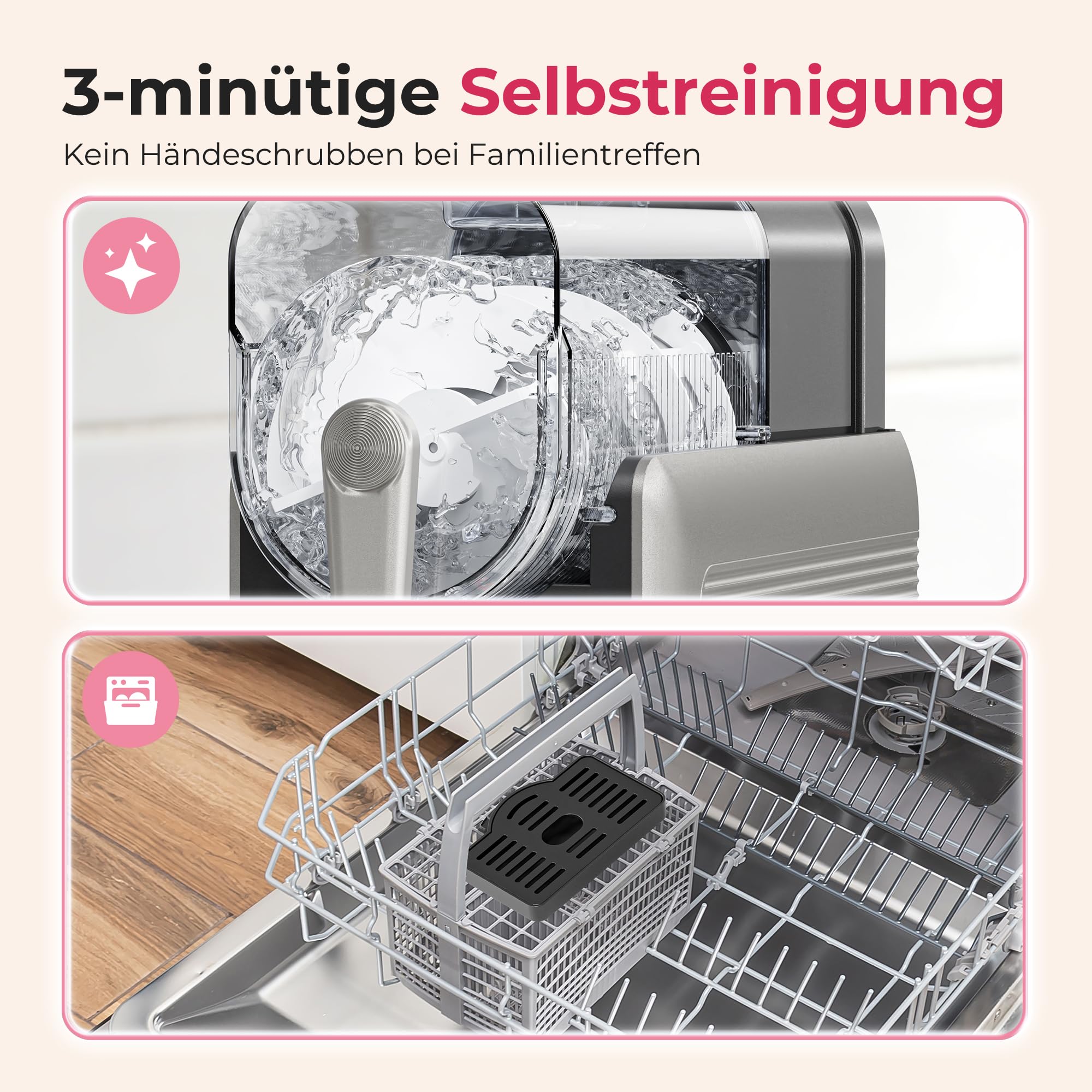 Slush-Eismaschine mit 6 Modi und 8 Stufen, 2,6 L für Slush, Eiscreme, Frappé und Milchshake, selbstreinigend